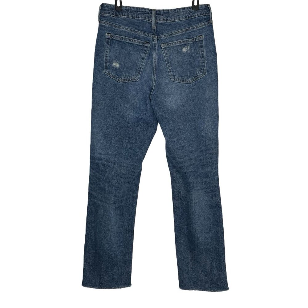 Free Assembly Jeans Size 10 Super High Rise Straight Distressed Raw Hem Womens - Picture 3 of 5